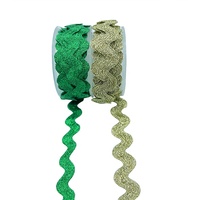 E-Magic Ruban Zig Zag Personnalisé en Forme de Dentelle Métallique Argentée Brillante Ruban Ric Rac pour Accessoires de Vêtement Décoration
