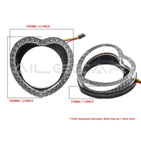 Anneau LED Halo en forme de cœur en cristal acrylique à changement de couleur RVB avec contrôle par application mobile pour la modification des phares de voiture