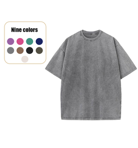Vente chaude OEM ODM grande quantité 240g 100% coton Vintage T-<span class=keywords><strong>shirt</strong></span> personnalisé quantité minimale de commande bas 10 pièces modèles personnalisés et Logo <span class=keywords><strong>Tee</strong></span> <span class=keywords><strong>Shirt</strong></span> - Product Image 2