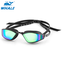 Lunettes de natation professionnelles anti-buée à profil bas et miroir, pour hommes et femmes adultes, idéales pour la compétition et l'entraînement en piscine