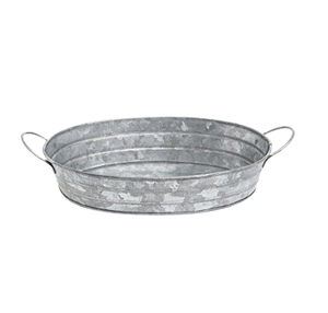Bandeja de servicio decorativa de Metal galvanizado de estilo antiguo Bandeja de servicio hecha a mano galvanizada de calidad sostenible - Product Image 6