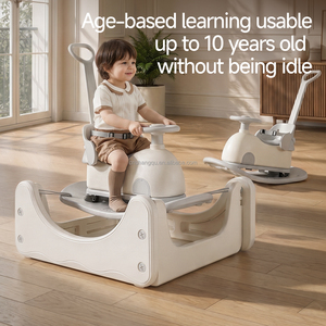 VSUCH Jouet Cheval à <span class=keywords><strong>Bascule</strong></span> 7-en-1 Blanc Brillant pour Enfants, Balançoire à Ressort pour Tout-petits avec Poignée, Cadeau - Product Image 2