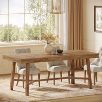 Mesa de Comedor Moderna de Madera de 70.9 Pulgadas para 6-8 Personas, Mesa de Cocina Convertible con Patas Reforzadas para el Hogar y Hoteles