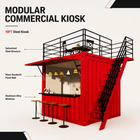 Kiosque professionnel en acier sur mesure de 10 pieds pour café en conteneur, restaurant de restauration rapide, épicerie de proximité