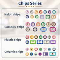Lot de 760 jetons de casino en acrylique avec impression feuille d'or, jetons de poker ronds et plaque, kit de jeu complet avec étui en aluminium