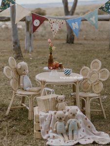 Chaise pour enfants en rotin naturel faite à la main pour fête d'anniversaire, sièges pour événements d'enfants, mobilier en osier écologique - Product Image 3