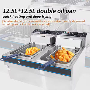 Friteuse électrique de cuisine commerciale en acier inoxydable Double réservoir avec deux paniers pour la friture de beignets de <span class=keywords><strong>poisson</strong></span>, etc. - Product Image 4