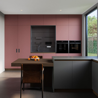 Meuble de salle à manger sur mesure en mélaminé avec carcase en MDF acrylique, petite armoire modulaire contemporaine pour cuisine avec évier