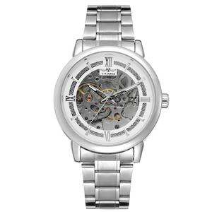 Reloj Mecánico Automático T-Winner para Hombre, Diseño Hueco, Cristal Tallado, Puntero de Cristal, Acero Inoxidable, 41 mm, Resistente al Agua, Lujoso, Edición Limitada - Product Image 5