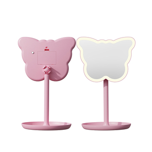 Girlish <span class=keywords><strong>butterfly</strong></span>-shaped led trang điểm mirror-heart & cat ears thiết kế cảm ứng thông minh ánh sáng máy tính để bàn cho phòng ngủ trang trí nội thất - Product Image 1