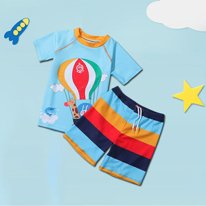 <b>Boys</b> Swimwear Two Piece Set Quick Dry Hot Air Balloon Print Swim Suit For Swimming And Water Sports 4-8 Years Old - Product Image 4