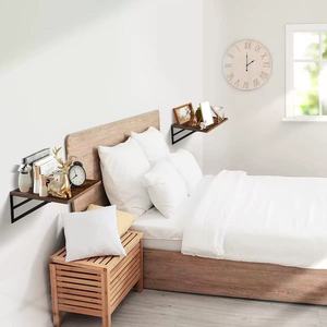 Étagère murale en bois de style américain, étagère de rangement murale en bois massif à une seule ligne, ensemble de deux pièces pour salon et chambre à coucher - Product Image 5