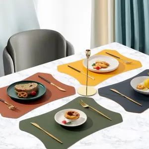 Çift taraflı iki renkli deri yemek Mat batı Placemats Fome otel restoranlar için özel toptan