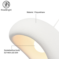 Luminaire suspendu décoratif Wabi Sabi LED E27/G9 en polyuréthane blanc, certifié CE, pour cuisine, bar, chambre
