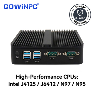 มินิพีซีอุตสาหกรรมแบบไร้พัดลม พร้อมพอร์ต LAN คู่ Intel Celeron J4125 J6412 N97 N100 สำหรับระบบควบคุมอัตโนมัติ - Product Image 2