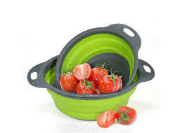 Lot de 2 ustensiles de cuisine en silicone, panier pliable pour égoutter les légumes / fruits - Product Image 2