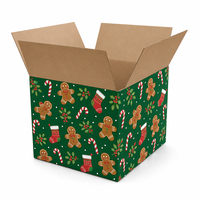 Boîte en carton ondulé personnalisée vert foncé pour Noël, emballage cadeau imprimé pour les marques de boîtes d'expédition de détail et de vente en gros pour les fêtes