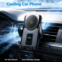Meilleures ventes d'accessoires automobiles, refroidissement semi-conducteur AI, charge ultra-rapide, chargeur sans fil pour voiture 15W avec lumière RGB, ventilateur ultra-rotatif