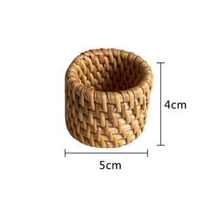 Décoration de <span class=keywords><strong>Table</strong></span> de mariage de ferme tissé rotin naturel fait à la main ronds de serviette boucles porte-anneau de serviette - Product Image 6