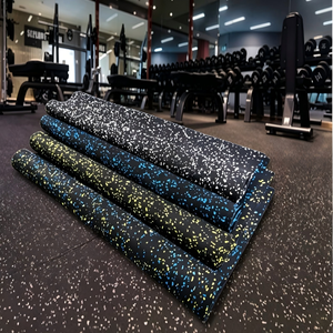 Tapis de sol en caoutchouc haute densité pour salle de sport, amortissants, antidérapants, réduisant le bruit, pour salle de sport à domicile, centre de remise en forme - Product Image 1