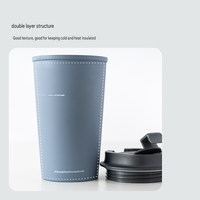 Gobelet à café en plastique biodégradable écologique PLA, tasse de voyage à double paroi, structure anti-fuite, impression de logo personnalisable, moderne