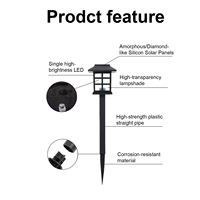 Lampe solaire de jardin extérieure étanche IP65 à LED pour allée, pelouse, avec détecteur de mouvement, décorative, sur piquet, pour patio