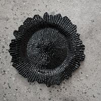 Assiettes Reef pour dîner décoration de mariage plats de mariage noirs assiette de chargement noire assiettes de chargement en plastique