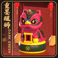 Creative Guofeng Lion Dance Solar Fortune Décoration Nouveauté Maison Voiture Nouvel An Auspicious Safe Solar Powered Ornement pour Nouveau