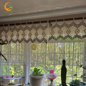 Panneau de rideau en macramé moderne artisanal OEM, tissu 100% coton pour la décoration intérieure, porte, fenêtres, cloison murale, Vietnam - Product Image 3