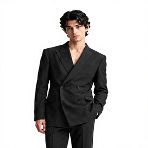 Costume formel 3 pièces pour homme WARPRO INDUSTRY, blanc à fines rayures, anti-rides, viscose/polyester, coupe ajustée, blazer, gilet, pantalon - Product Image 5