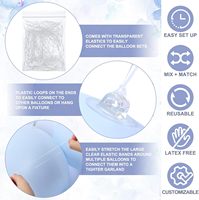 Kit d'arche de guirlande de ballons gonflables réutilisables bleu clair, 7 ballons en PVC connectés pour la décoration d'anniversaires, de mariages et d'événements
