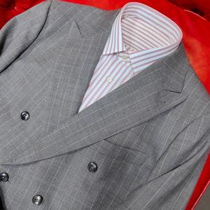 <span class=keywords><strong>Abito</strong></span> da Lavoro in Lana Grigio Chiaro a Righe Personalizzato, Monopetto/Doppio Petto, Su Misura Italiano, Mezza Tela Traspirante, ODM, Produzione in Serie, Personalizzabile - Product Image 3