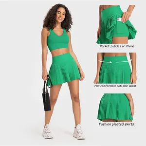 Falda plisada <span class=keywords><strong>de</strong></span> <span class=keywords><strong>moda</strong></span> <span class=keywords><strong>2023</strong></span> para gimnasio, golf y <span class=keywords><strong>tenis</strong></span> con bolsillo, ropa deportiva suave y modesta para señoritas. - Product Image 1