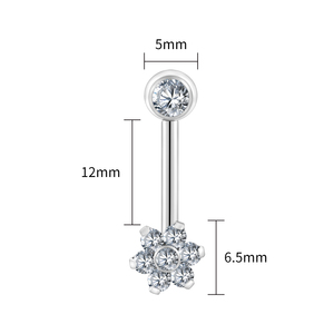 <span class=keywords><strong>Christina</strong></span> Genital <span class=keywords><strong>Piercing</strong></span> joyería CZ flor ASTM F136 titanio íntimo VCH Barbell moda mujer accesorios cuerpo joyería - Product Image 3