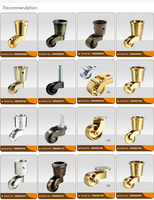 Meubles tasse ronde tasse carrée canapé-lit roulettes roue 25-35MM meubles en alliage de Zinc roulettes à billes roulettes classiques antiques