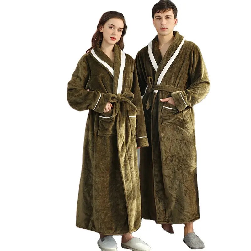 2022 new wholesale women flannel bathrobe luxury thick plush robes multicolor super soft fluffy fleece bath robes luxury mens