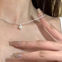 FY-PL226 S925 Серебряное колье с сияющим цирконом, модное свадебное украшение, легкая роскошь, цепочка-веревочка с солитером, дизайн «Дыхание младенца»