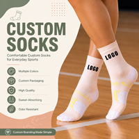 Chaussettes de basketball pour hommes personnalisées avec logo OEM, chaussettes de sport respirantes pour la course et l'entraînement, chaussettes de basketball mi-mollet