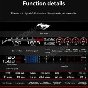 福特野马2015-2023仪表板液晶仪表板驾驶舱速度计副驾驶仪表的MOOKAKA数字集群 - Product Image 4