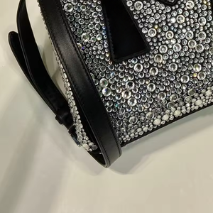 Bolso de mano de cuero de alta calidad cosido a mano con diamantes, bolso de fiesta, cartera, bolsos de diseñador para mujer, bolsos tote. - Product Image 3