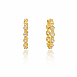 Hoop Hollow Round Design Zircon Stone <b>Silver</b> <b>Stud</b> Earrings Turkish Handmade 925 Sterling <b>Silver</b> Jewelry Fine Jewellery - Product Image 2