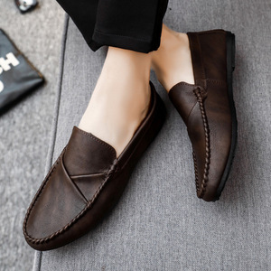 Zapatos de cuero sintético para <span class=keywords><strong>hombre</strong></span>, mocasines elegantes e informales, mocasines italianos, negros y marrones, para conducir - Product Image 3