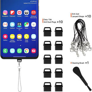 Ensemble de bouchons anti-poussière pour téléphone portable, bouchon anti-poussière <span class=keywords><strong>USB</strong></span> <span class=keywords><strong>C</strong></span>, cordon et brosse de nettoyage, nettoyeur de port de charge, sans rayures - Product Image 5