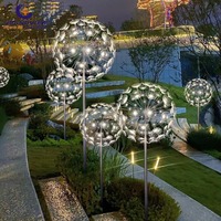 Lampe de pissenlit à LED en blanc chaud étanche IP65 Eclairage décoratif extérieur en métal