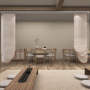 Stores <span class=keywords><strong>à</strong></span> lamelles coulissantes gauche-droite avec base métallique, optimisant l'espace, rideaux décoratifs simples pour restaurant de thé - Product Image 4