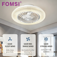 Ventilateur de plafond LED FOMSI 3W-45W, lampe à intensité variable, 3 températures de couleur, commande intelligente par télécommande/application, pour chambre à coucher, salon, moteur silencieux à 6 vitesses