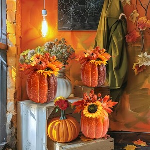 Rustic Fall Artificial Foam Pumpkins Assorted Harvest Ornaments for Halloween Thanksgiving Personalized Home Decor - Product Image 2