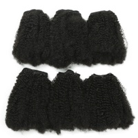 Extensions de cheveux synthétiques Afro Kinky Curly à double trame, 8 pouces, 6 pièces, densité 180%, marron, en fibres protéinées