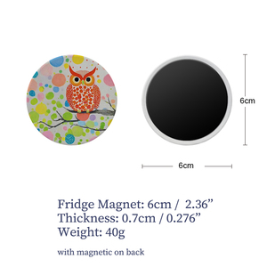 Owl Design Round Ceramic <strong>Fridge</strong> <strong>Magnet</strong> UV Print <strong>Customize</strong> <strong>Fridge</strong> <strong>Magnet</strong> Blank Sublimation Ceramic <strong>Fridge</strong> <strong>Magnet</strong> - Product Image 3