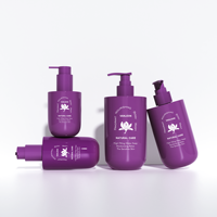 Bouteilles à pompe cosmétiques en plastique 150 200 400 500 ml PET PCR Cylindre Fond rond Lotion Crème Gel douche Shampooing